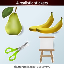 four realistic stickers