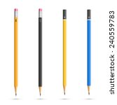 Four realistic vector pencils with diferent classic design