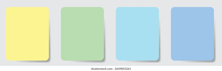 Four rectangular shapes with rounded corners are arranged horizontally against a light gray background. 