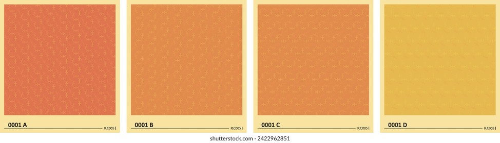 Cuatro papel tapiz de textura de fondo rojo a naranja Patrón transparente para el diseño de la ilustración de material
