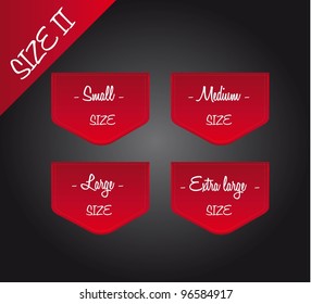 four red size over black background. vector illustration