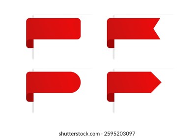 Four red tag illustration set.