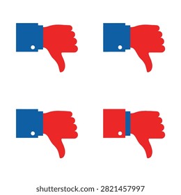 Four red thumbs down icons arranged in a simple grid pattern