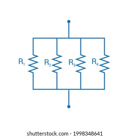 four resistors connected in parallel