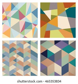 Four Retro Geometric backgrounds for design. Vector set