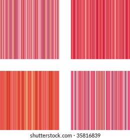 Four retro (seamless) vector stripe patterns in bright colors
