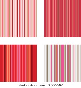 Four retro (seamless) vector stripe patterns in bright colors