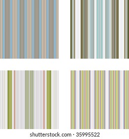 Four retro (seamless) vector stripe patterns in bright colors