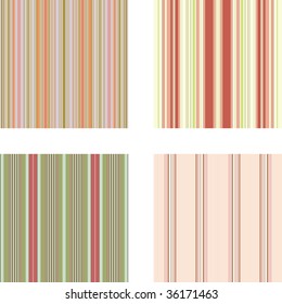 Four retro (seamless) vector stripe patterns in bright colors