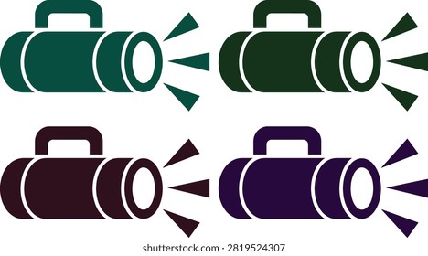Four rolls of tape with different colors unwinding on sides