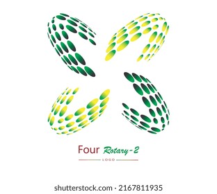Cuatro plantillas de vectores para logotipos de Rotary