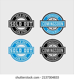 Four Roun Vintage Sold Out Stamp Vector