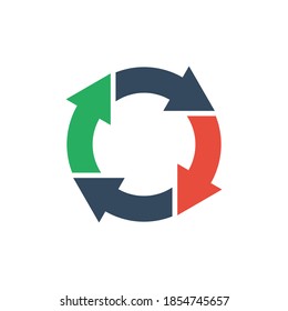 four round arrows, vector icon