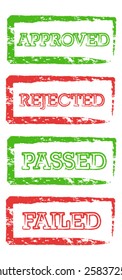 Four rubber school stamps