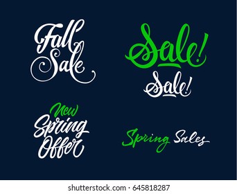 Four Sale Letterings Set