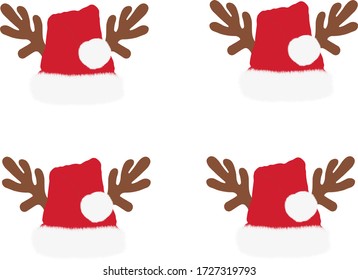 four santa christmas hat with antlers