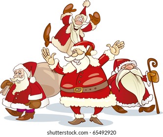 four santa clauses