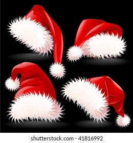 Four Santa's Hats