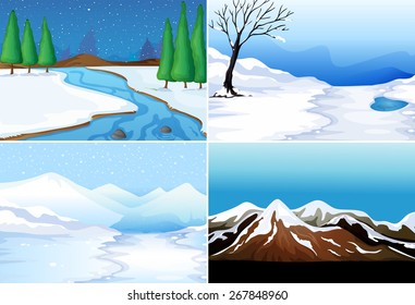 Four scenes winter season