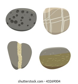 Four sea stone - vector illustration