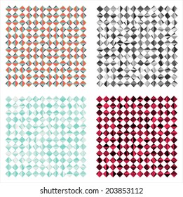 Four seamless background of colored squares