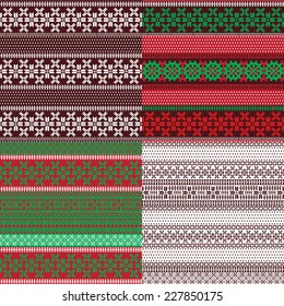 Four seamless background with patterns of Lapland