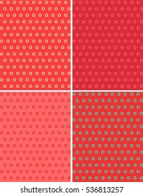 Four seamless background texture with a pattern in the rings. Textures with rings in red, raspberry and carrot color palette.