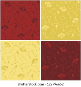 four seamless backgrounds with wine