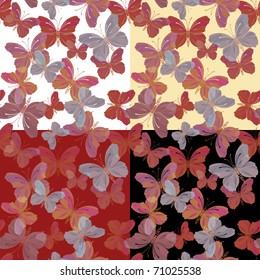 four seamless butterfly textures for your funny wrapping