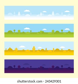 Four seamless game location vector assets