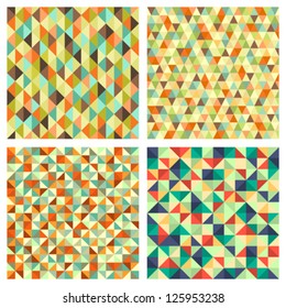 Four seamless geometric patterns. Seamless vector textures for your design.