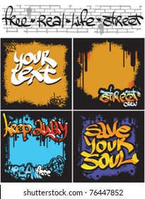 four seamless graffiti background