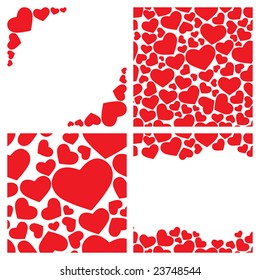 Four seamless heart backgrounds