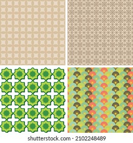 Four seamless pattern decorative backgrounds