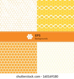 Four seamless pattern with honeycomb