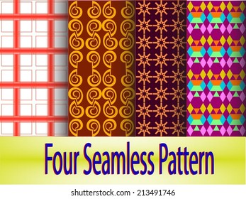four seamless pattern power color