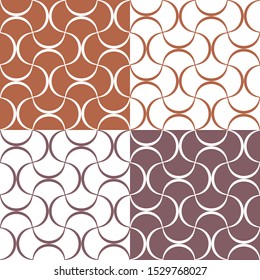 Four seamless patterns. Colored wavy lines.