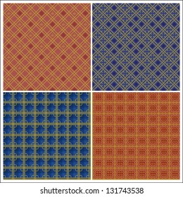 four seamless patterns in medieval style