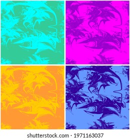four seamless prins with paint