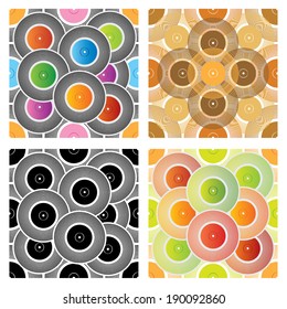 Four seamless record backgrounds vector