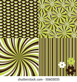 Four seamless retro backgrounds