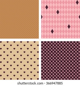 Four seamless vector geometrical patterns