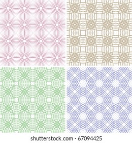 Four seamless vector illustration of the color lines on a white background