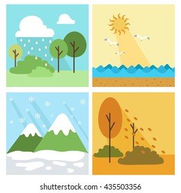 Four season background,vector illustration