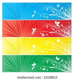 Four season banner- all elements isolated- easily editable