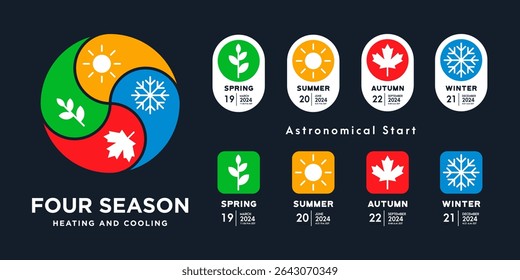 Four season element design vector