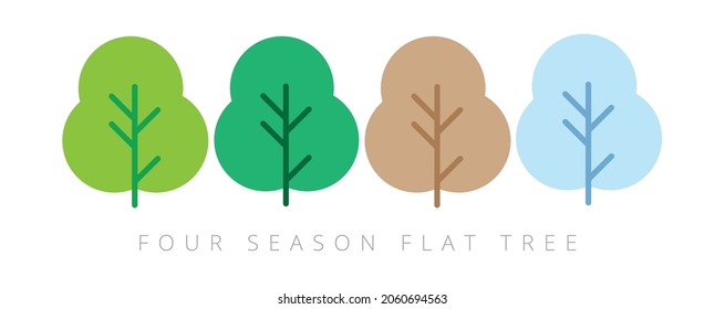 Four Season Flat Tree. Winter, Spring, Fall, Summer