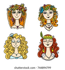 Four season girls, sketch for your design