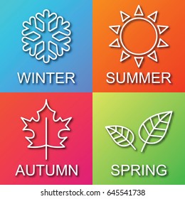 four season gradient logo, outline trendy vector design