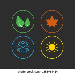 Four Season Icon. Vector Illustration, Flat Design.